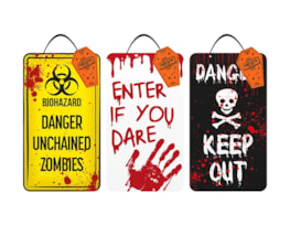 Wholesale Halloween warning plaque