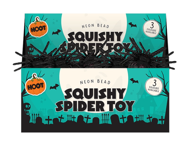 Wholesale Neon Bead Squishy spider CDU Wholesale Neon Bead Squishy spider CDU