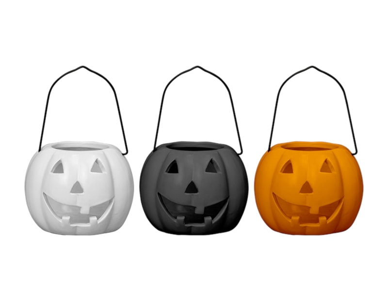 Wholesale Halloween Pumpkin Tealight Holder with Handle Wholesale Halloween Pumpkin Tealight Holder with Handle