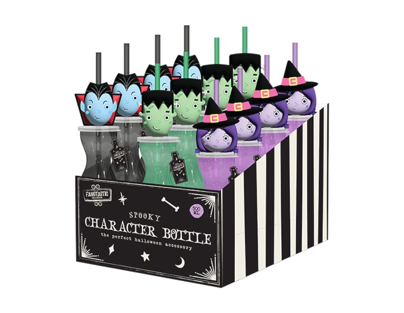 Wholesale Halloween Character Drinking Bottle 500ml CDU Wholesale Halloween Character Drinking Bottle 500ml CDU