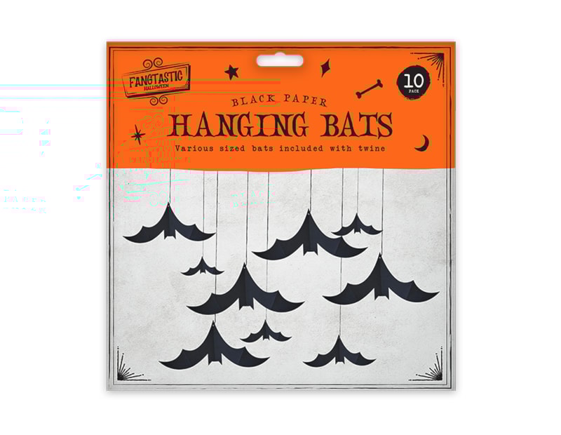 Wholesale Halloween Hanging Bat Paper Decorations 10pk Wholesale Halloween Hanging Bat Paper Decorations 10pk