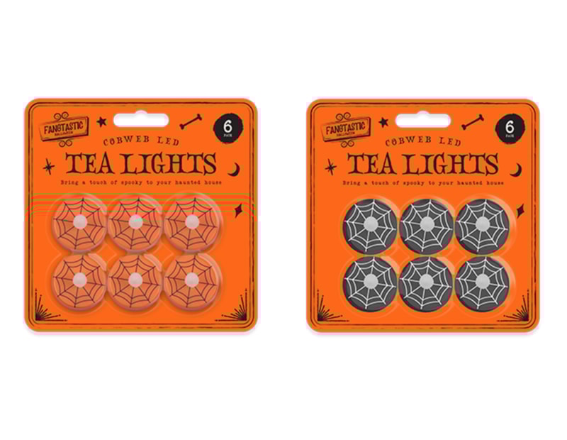 Wholesale Cobweb LED Tea Lights 6pk Wholesale Cobweb LED Tea Lights 6pk
