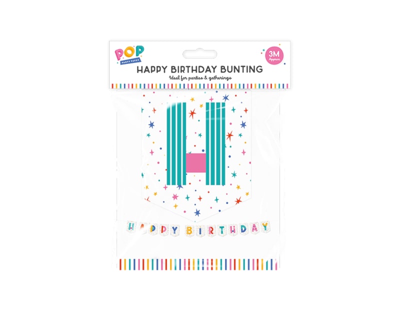Wholesale Happy Birthday Bunting 3M Wholesale Party accessories Uk