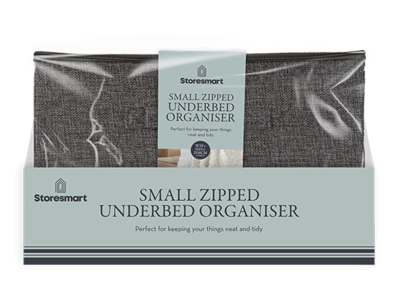 Wholesale Zipped Small Fabric Underbed Storage Organiser 19X30X26CM CDU Wholesale Zipped Small Fabric Underbed Storage Organiser 19X30X26CM CDU