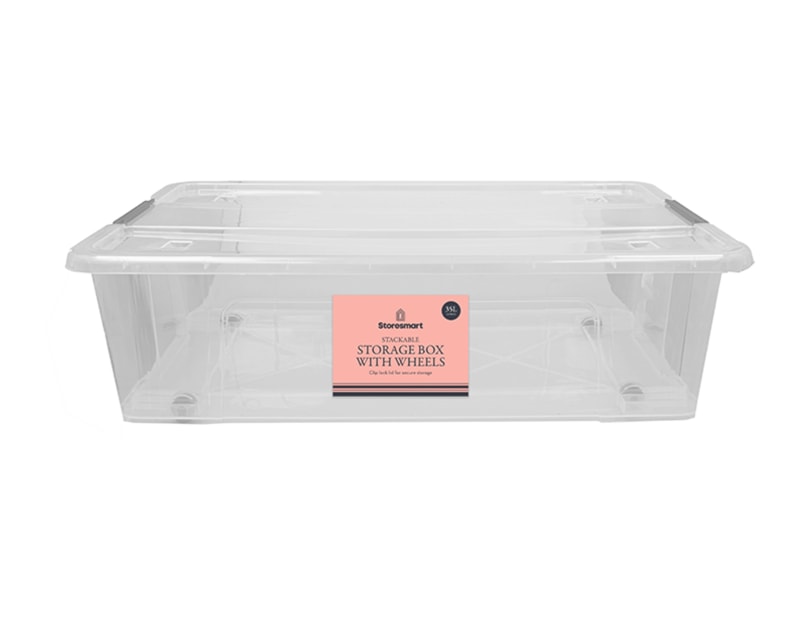 Wholesale Clip Lid Storage Box With Wheels 35L Wholesale Clip Lid Storage Box With Wheels 35L