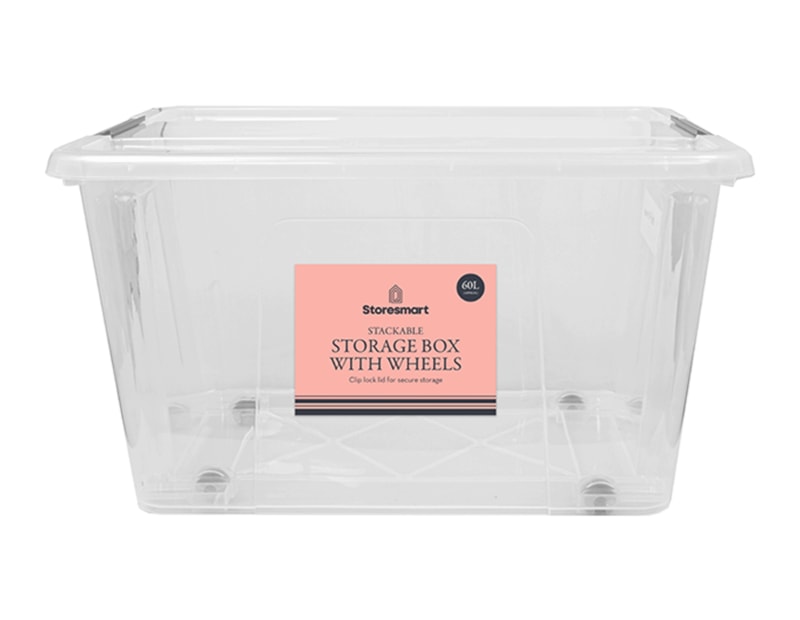 Wholesale Clip Lid Storage Box With Wheels 60L Wholesale Clip Lid Storage Box With Wheels 60L
