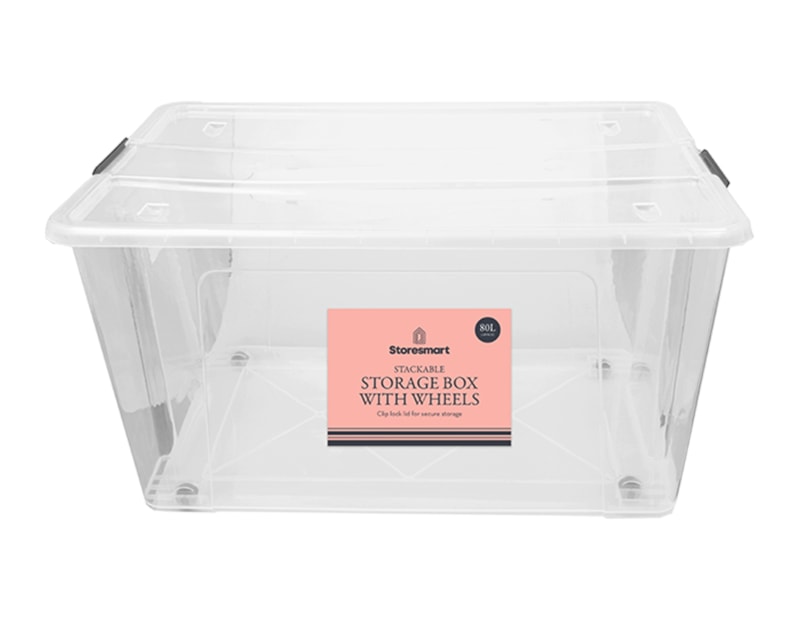 Wholesale Clip Lid Storage Box With Wheels 80L Wholesale Clip Lid Storage Box With Wheels 80L