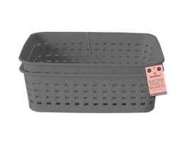Wholesale Rattan Effect Storage Baskets 2pk