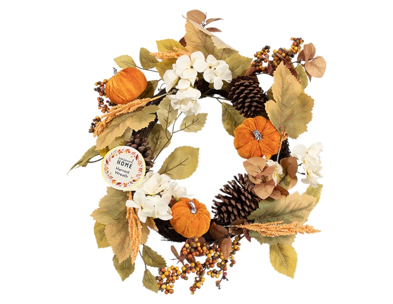 Wholesale Autumnal Harvest Wreath 55cm Wholesale Autumnal Harvest Wreath 55cm