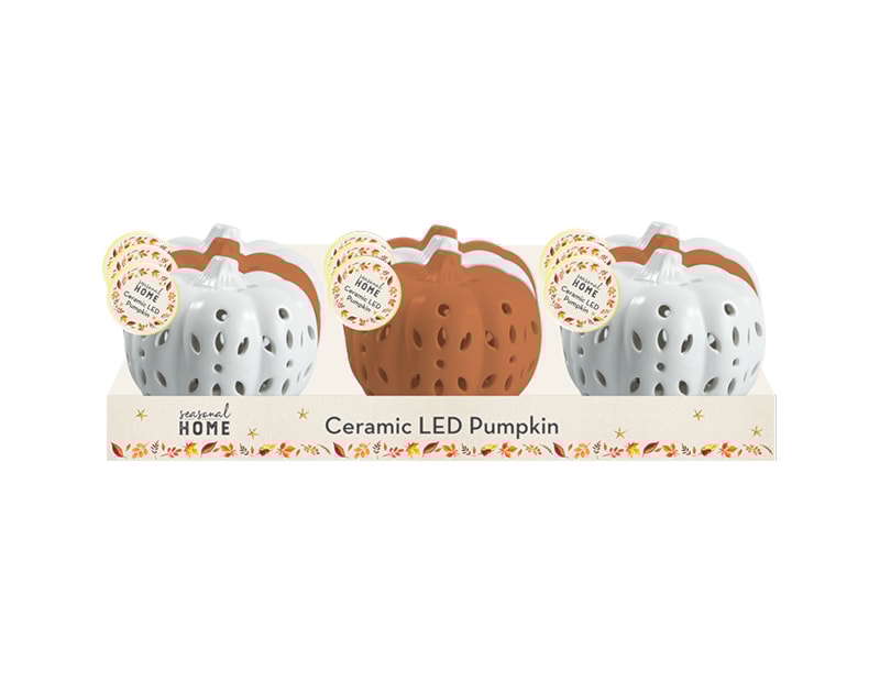 Wholesale Autumnal Medium Ceramic LED Pumpkin CDU Wholesale Autumnal Medium Ceramic LED Pumpkin CDU
