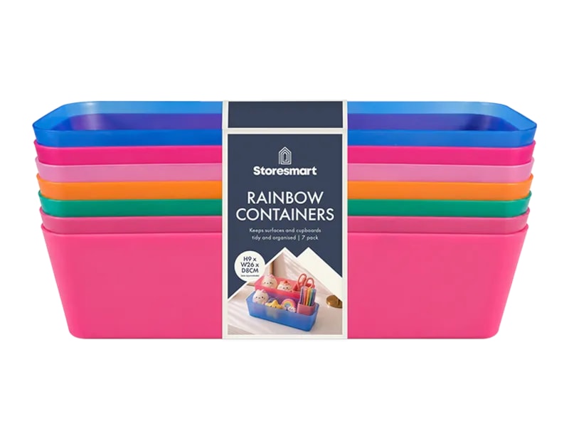 Wholesale Rainbow Container Box 25.6*8.7*7.5cm 7pk Wholesale Rainbow Container Box 25.6*8.7*7.5cm 7pk