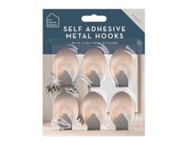 Wholesale Metal Self-Adhesive Hooks 6pk Wholesale Metal Self-Adhesive Hooks 6pk