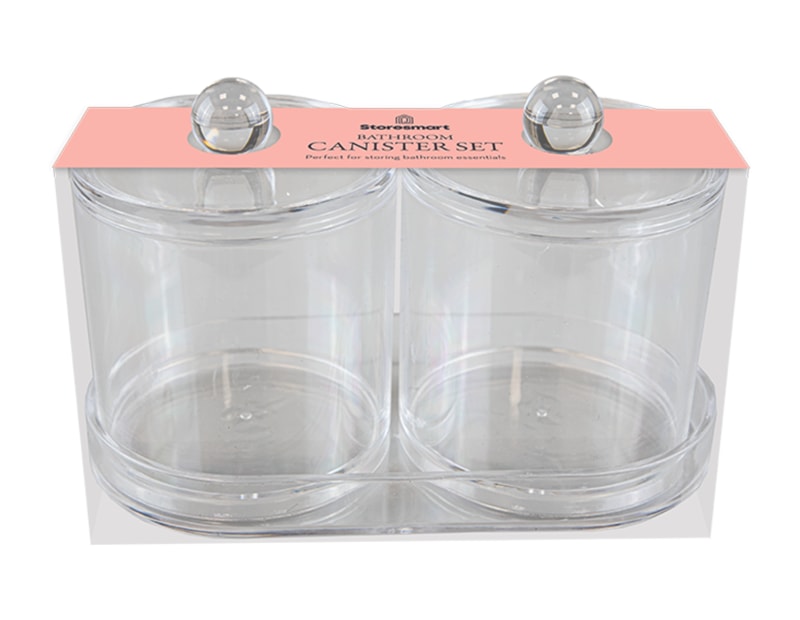 Wholesale Clear Canister Set With Tray Wholesale Clear Canister Set With Tray