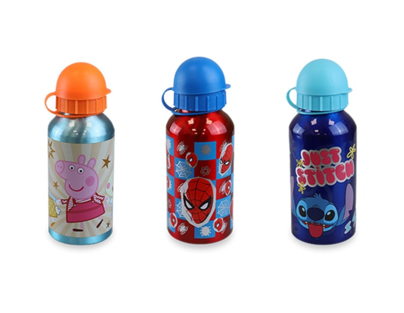 Wholesale LICENSED ALUMINUM BOTTLE 400ML ASSORTED Wholesale LICENSED ALUMINUM BOTTLE 400ML ASSORTED