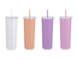 Wholesale Inner Ribbed Cup With Straw 700ml Wholesale Inner Ribbed Cup With Straw 700ml