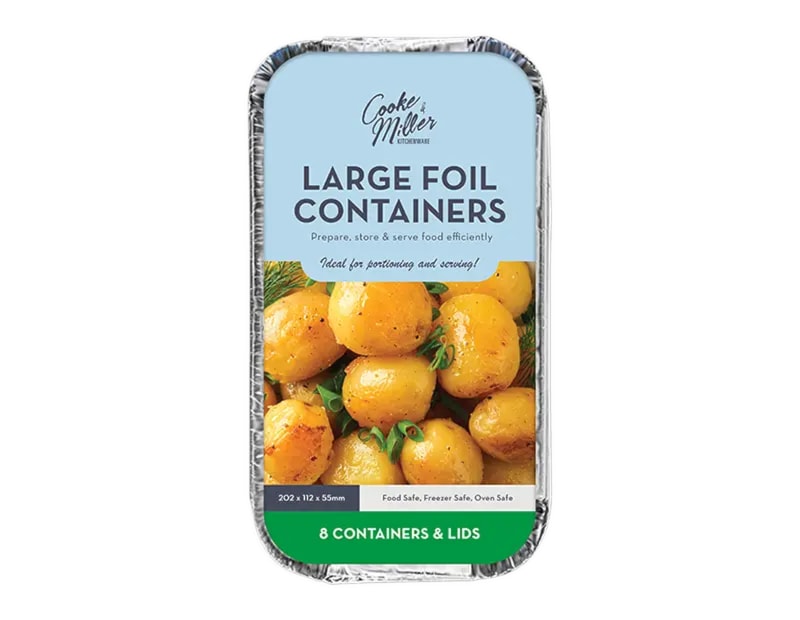 Wholesale Large Foil Containers & Lids 8pk Wholesale Large Foil Containers & Lids 8pk