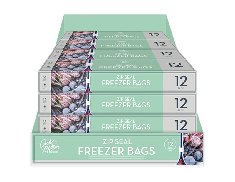 Wholesale Slide Zip Freezer Bags 12pk CDU Wholesale Slide Zip Freezer Bags 12pk CDU