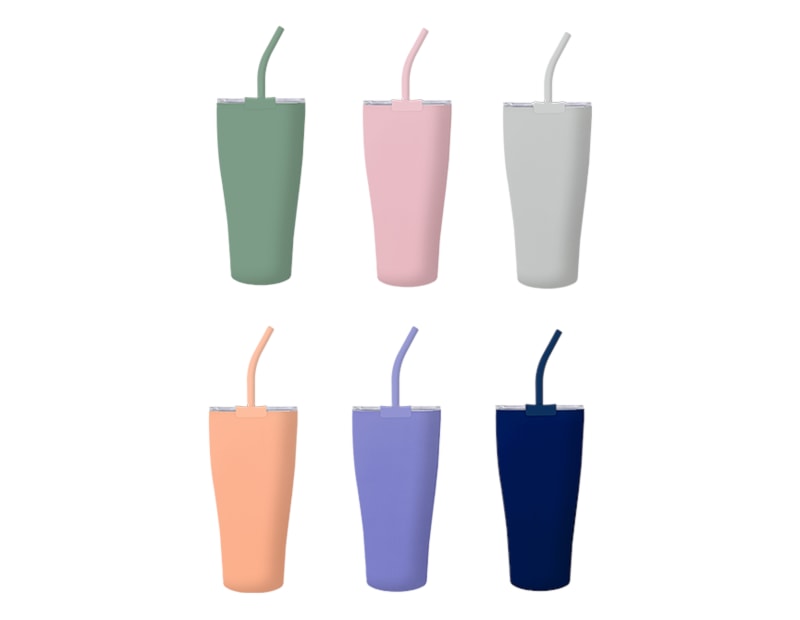 Wholesale Neutrals Insulated Tumbler with Straw 885ml Wholesale Neutrals Insulated Tumbler with Straw 885ml