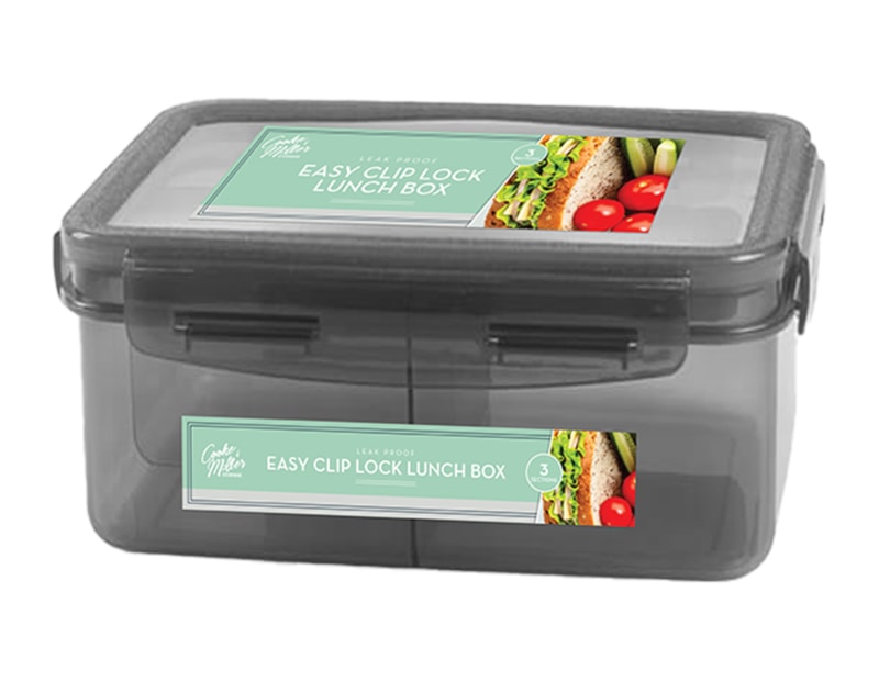 Wholesale Easy Clip Lock Lunch Box- 3 Section Wholesale Easy Clip Lock Lunch Box- 3 Section