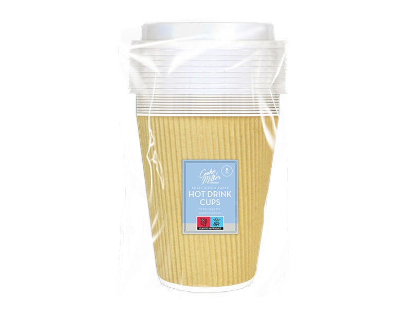 Wholesale 12 OZ Ripple Coffee Cups And Lids 8PK Wholesale 12 OZ Ripple Coffee Cups And Lids 8PK