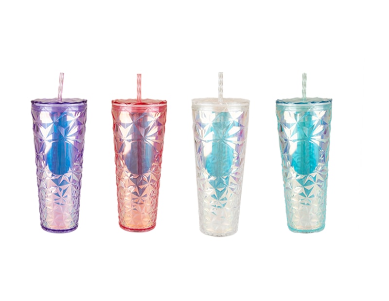 Wholesale Crystal Effect Cup With Straw 710ml Wholesale Crystal Effect Cup With Straw 710ml