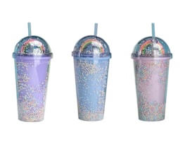 Wholesale Rainbow Dome Lid With Straw 450ml Wholesale Rainbow Dome Lid With Straw 450ml