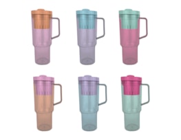 Wholesale Clear Colour Cup With Mix Match Straw 1200ml