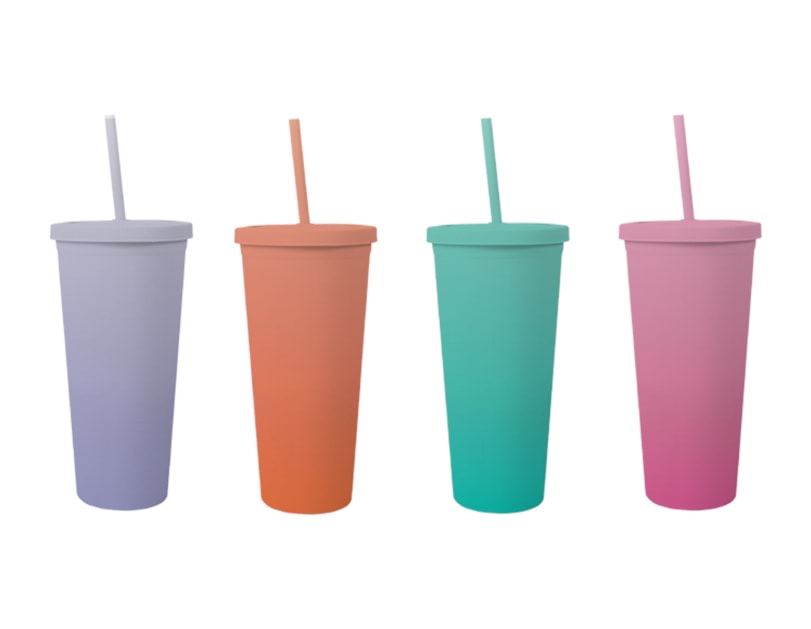 Wholesale Ombre Cup With Straw 650ml Wholesale Ombre Cup With Straw 650ml