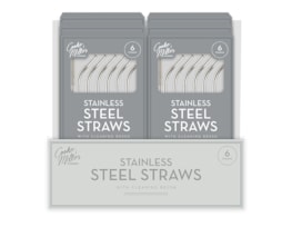 Wholesale Stainless Steel Reusable Straws 6PK - CDU Wholesale Stainless Steel Reusable Straws 6PK - CDU