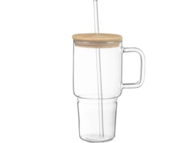 Wholesale Glass Tumbler With Straw Bamboo Lid 800ml Wholesale Glass Tumbler With Straw Bamboo Lid 800ml