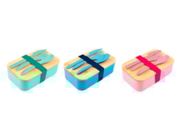 Wholesale Lunch Box with Bamboo Lid & Cutlery Set
