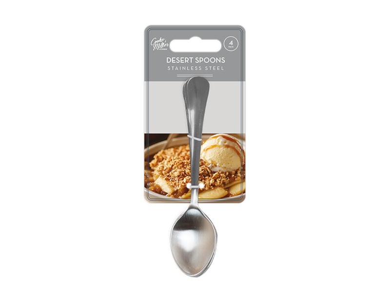 Wholesale Stainless Steel Dessert Spoons 4pk Wholesale Stainless Steel Dessert Spoons 4pk