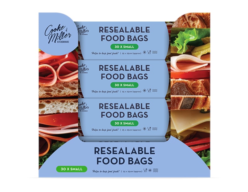 Wholesale Resealable Food Bags 30pk CDU Wholesale Resealable Food Bags 30pk CDU