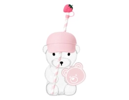 Wholesale Bear Cup With Straw & Strawberry 500ml