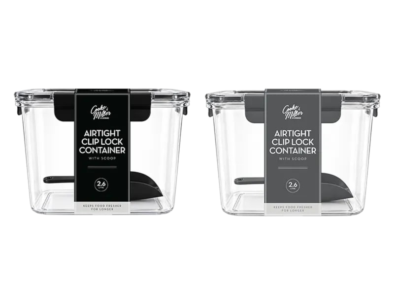 Wholesale Airtight Clip Lock Container with Scoop 2.6L Wholesale Airtight Clip Lock Container with Scoop 2.6L