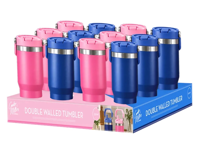 Wholesale Plain Double Wall Drinking Tumbler 650ml CDU Wholesale Plain Double Wall Drinking Tumbler 650ml CDU