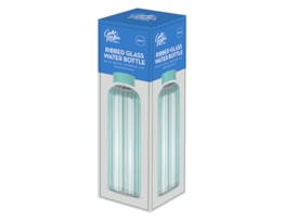 Wholesale Blue Ribbed Glass Water Bottle 500ml Wholesale Blue Ribbed Glass Water Bottle 500ml