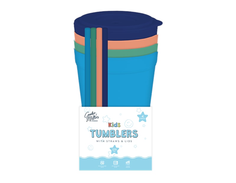 Wholesale Boys Tumblers with Straws and Lids 4pk Wholesale Boys Tumblers with Straws and Lids 4pk