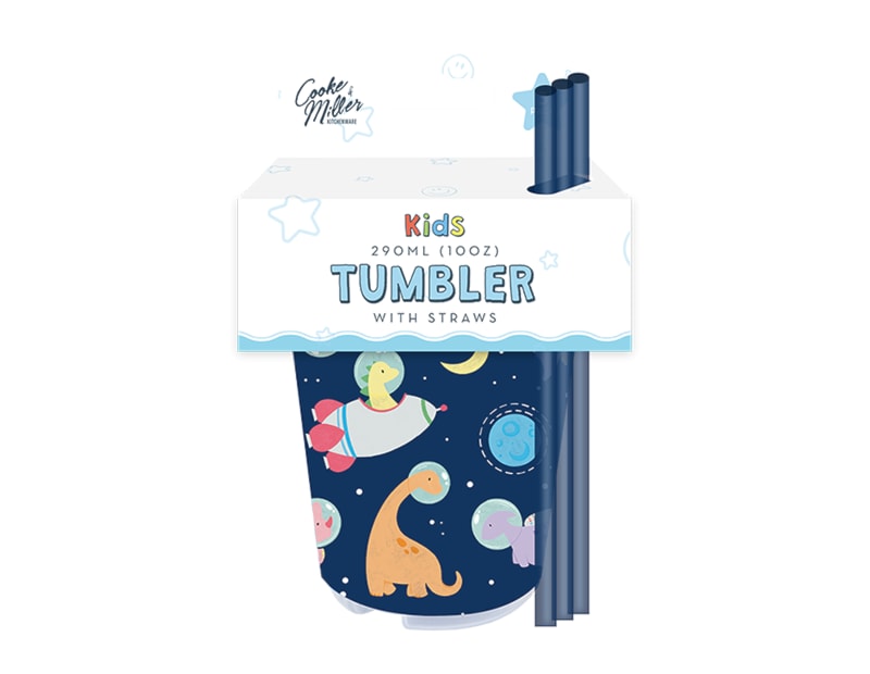Wholesale Space Dinosaur Tumbler with Straw 3pk Wholesale Space Dinosaur Tumbler with Straw 3pk