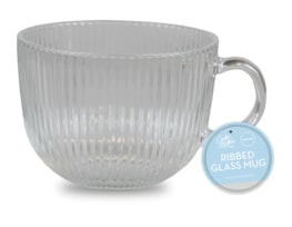 Wholesale Ribbed Glass Mug 500ml Wholesale Ribbed Glass Mug 500ml