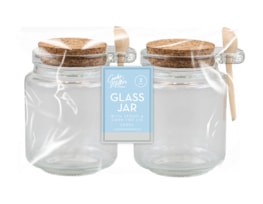 Wholesale Cork Top Storage Jars with Spoon 2pk