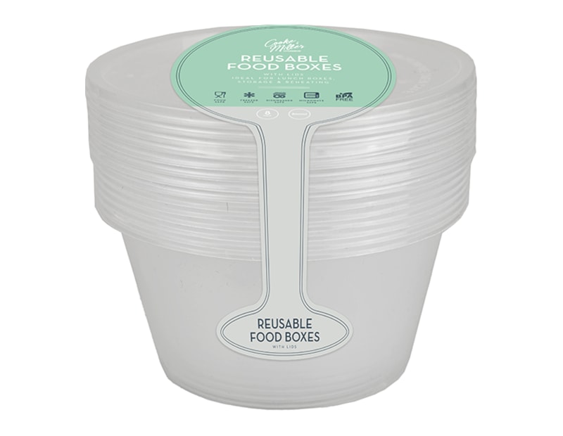 Wholesale Round Food Storage Boxes with Lids 8pk Wholesale Round Food Storage Boxes with Lids 8pk