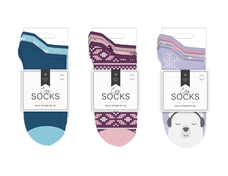 Wholesale Ladies Printed Crew Socks 5pk Wholesale Ladies Printed Crew Socks 5pk
