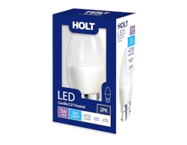 Wholesale LED Candle Bulb 5W C37 B22/BC Daylight 2pk Wholesale LED Candle Bulb 5W C37 B22/BC Daylight 2pk