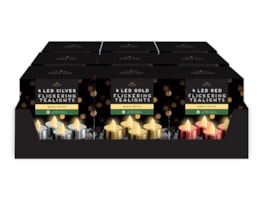 Wholesale LED Metallic Flickering Tea Lights | Bulk Buy Christmas Decorations Wholesale LED Metallic Flickering Tea Lights | Bulk Buy Christmas Decorations