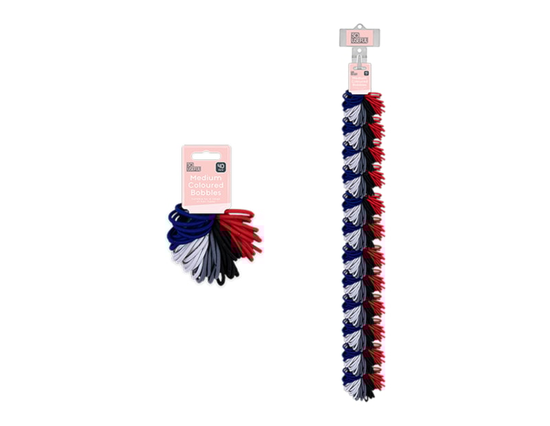 Wholesale Medium Coloured Bobbles 40pk With Clip Strip Wholesale Medium Coloured Bobbles 40pk With Clip Strip
