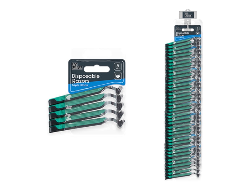 Wholesale Mens Disposable 2 Blade Razor 5pk With Clip Strip Wholesale Mens Disposable 2 Blade Razor 5pk With Clip Strip