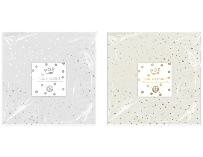 Wholesale Metallic Foil Napkins 25pk Wholesale Metallic Foil Napkins 25pk