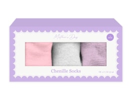Wholesale Mother's Day Soft Chenille Socks 3pk