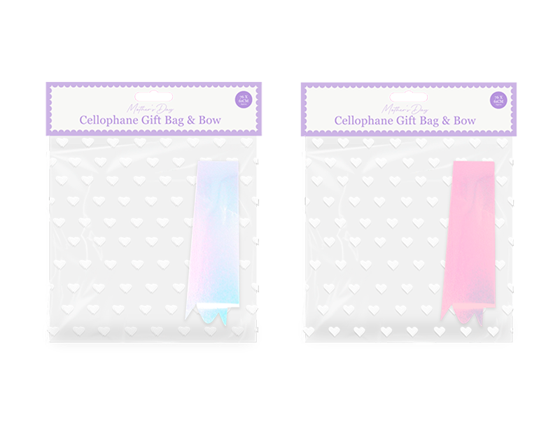 Wholesale Mother's Day Cellophane Gift Bag & Giant Bow Wholesale Mother's Day Cellophane Gift Bag & Giant Bow